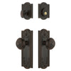 Parthenon Long Plate Entry Set with Windsor Knob in Timeless Bronze