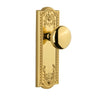 Parthenon Long Plate with Fifth Avenue Knob in Polished Brass