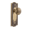 Parthenon Long Plate with Fifth Avenue Knob in Vintage Brass
