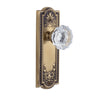 Parthenon Long Plate with Fontainebleau Crystal Knob in Vintage Brass