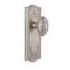 Parthenon Long Plate with Grande Victorian Knob in Satin Nickel