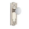 Parthenon Long Plate with Hyde Park Knob in Polished Nickel