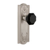 Parthenon Long Plate with Lyon Knob in Satin Nickel