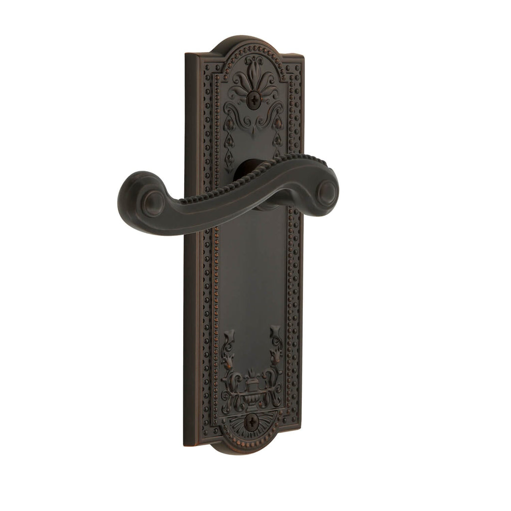 Parthenon Long Plate with Newport Lever in Timeless Bronze