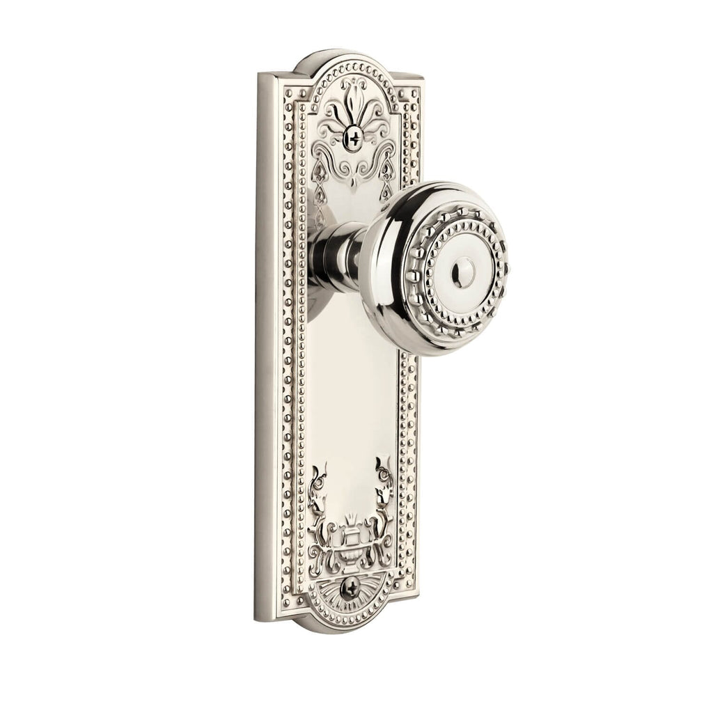 Parthenon Long Plate with Parthenon Knob in Polished Nickel