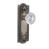 Parthenon Long Plate with Versailles Crystal Knob in Antique Pewter