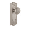 Parthenon Long Plate with Windsor Knob in Satin Nickel