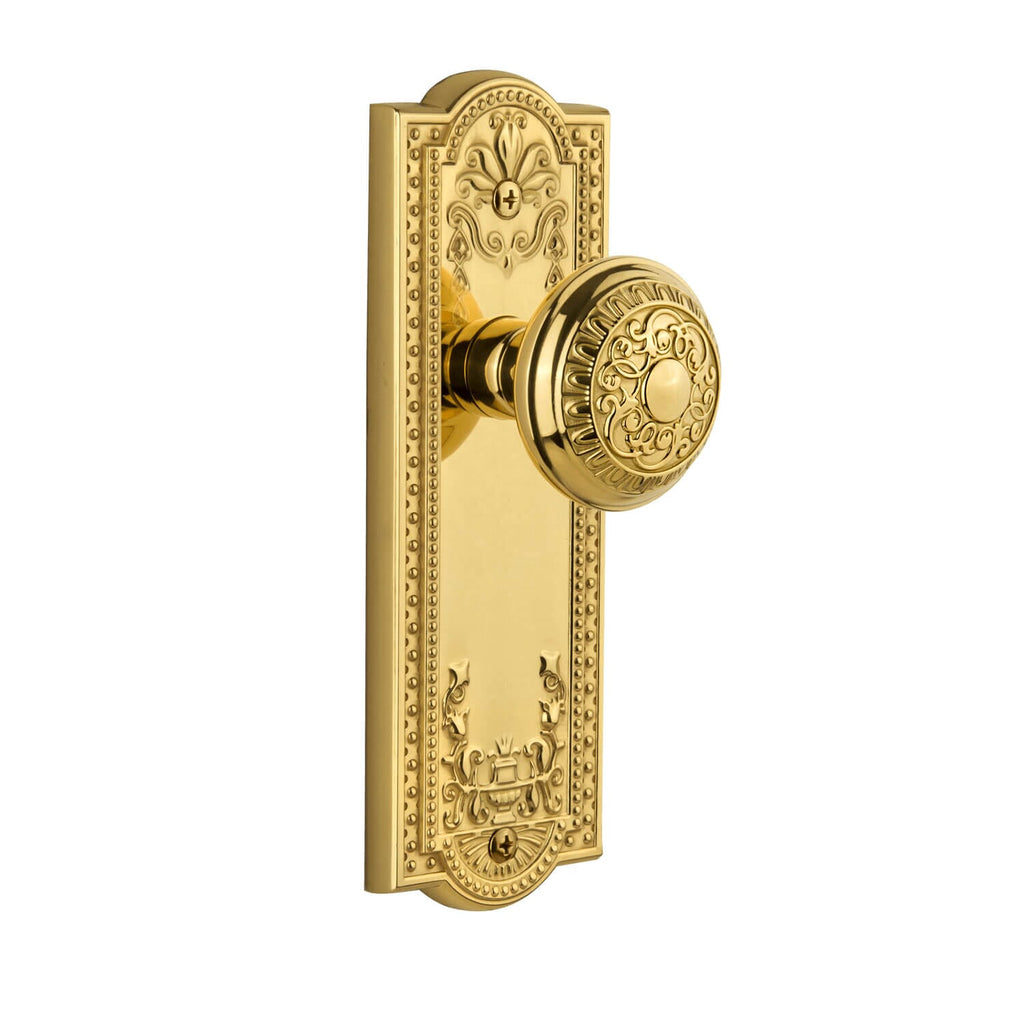 Parthenon Long Plate with Windsor Knob in Lifetime Brass