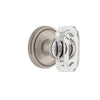 Soleil Rosette with Baguette Clear Crystal Knob in Satin Nickel