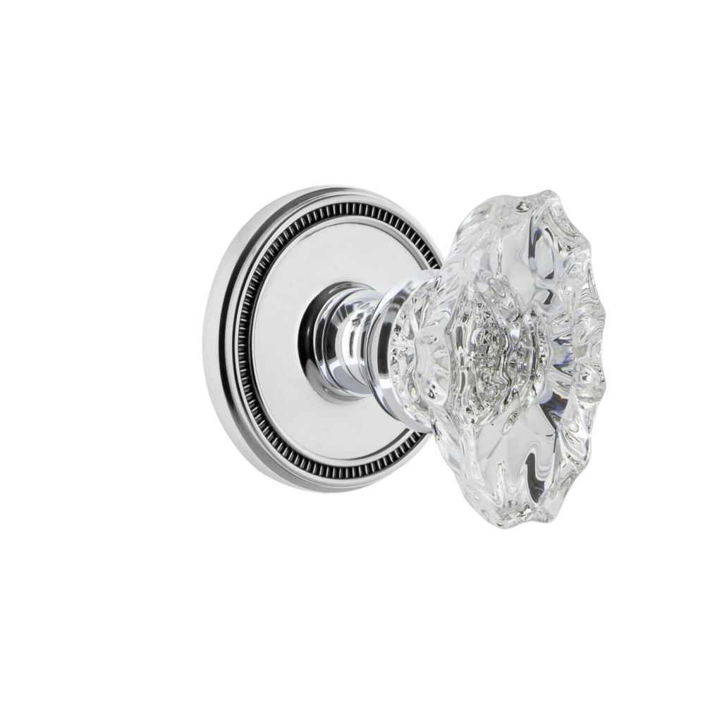 Soleil Rosette with Biarritz Crystal Knob in Bright Chrome