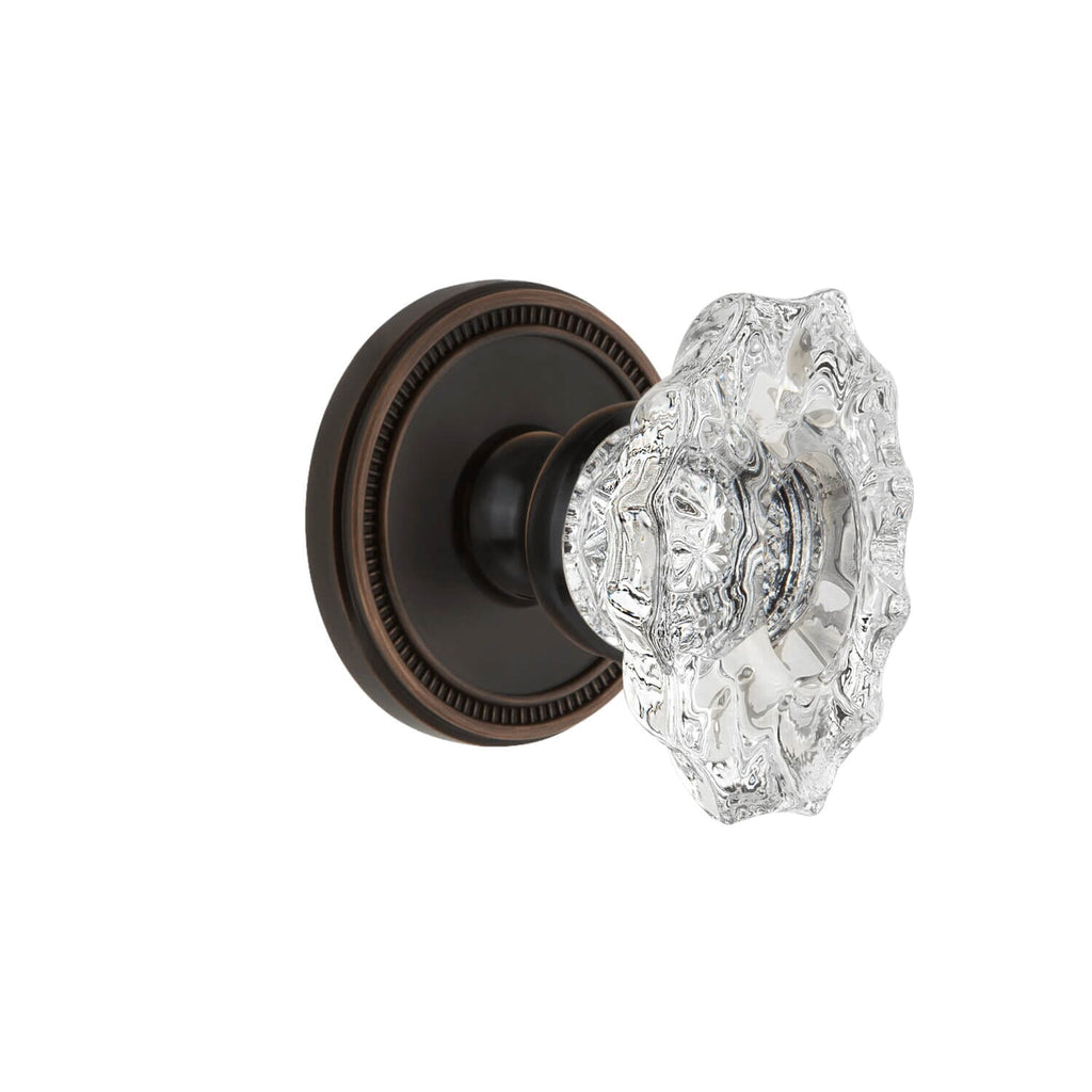 Soleil Rosette with Biarritz Crystal Knob in Timeless Bronze