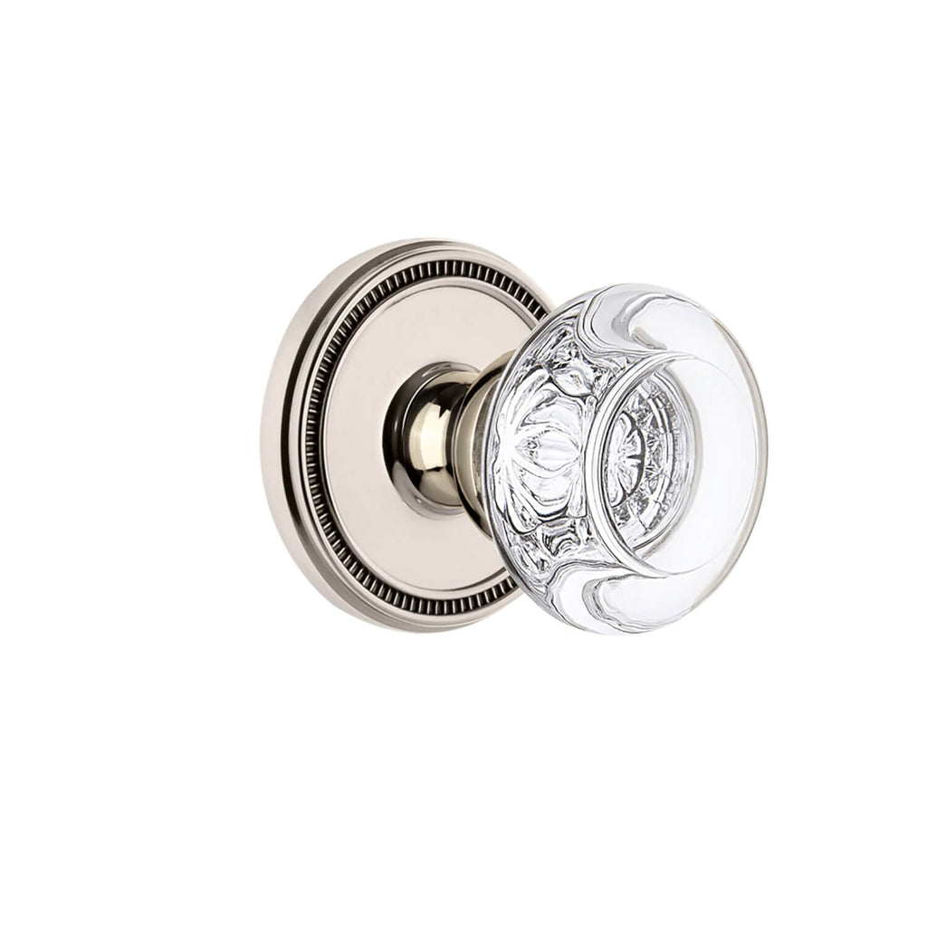 Soleil Rosette with Bordeaux Crystal Knob in Polished Nickel