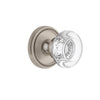 Soleil Rosette with Bordeaux Crystal Knob in Satin Nickel