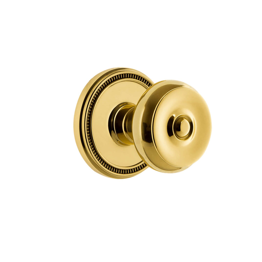 Soleil Rosette with Bouton Knob in Polished Brass
