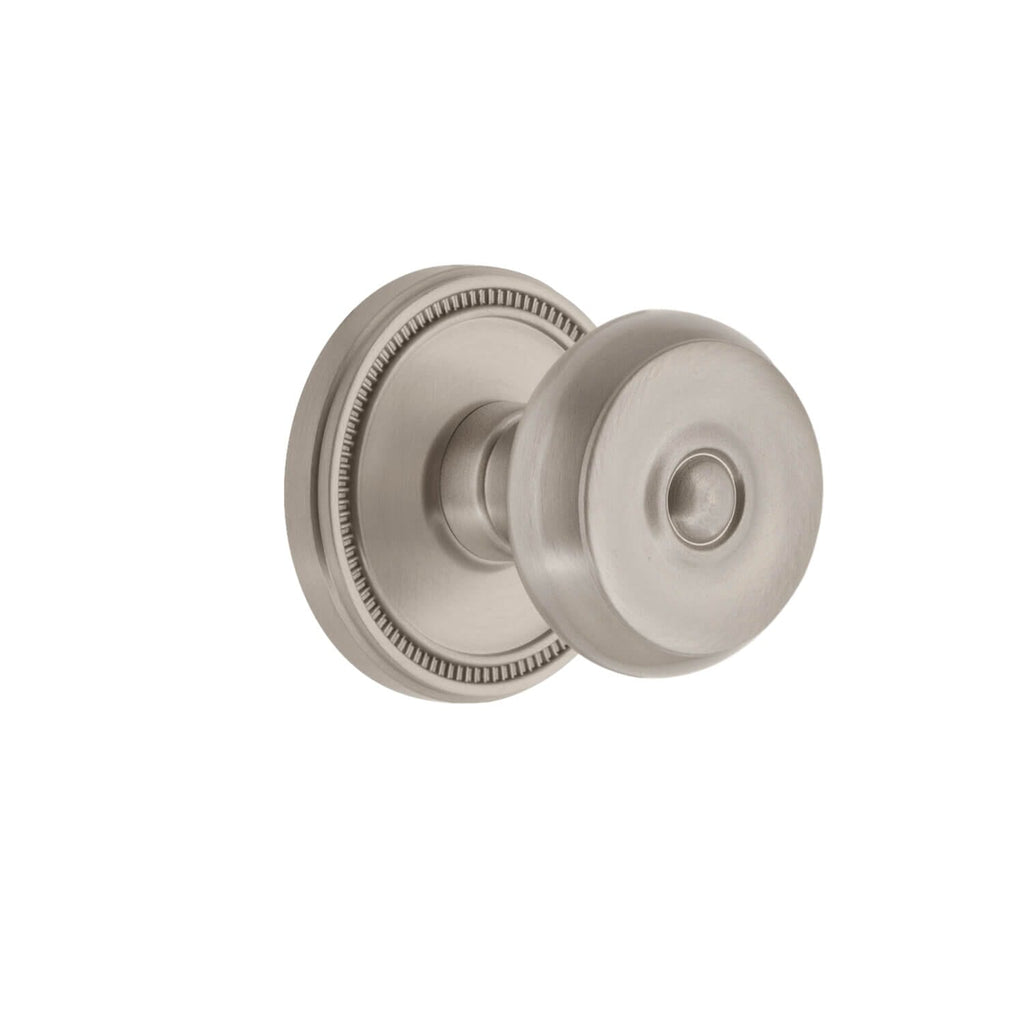 Soleil Rosette with Bouton Knob in Satin Nickel