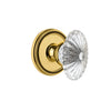 Soleil Rosette with Burgundy Crystal Knob in Polished Brass