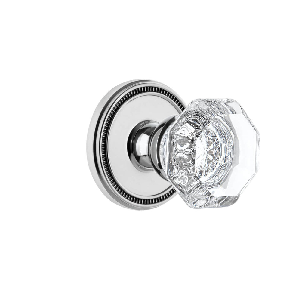 Soleil Rosette with Chambord Crystal Knob in Bright Chrome