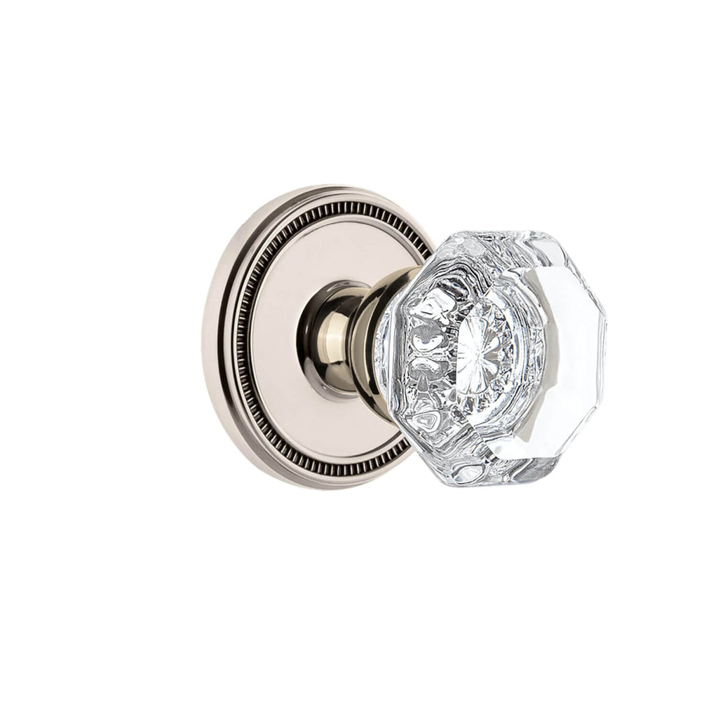 Soleil Rosette with Chambord Crystal Knob in Polished Nickel