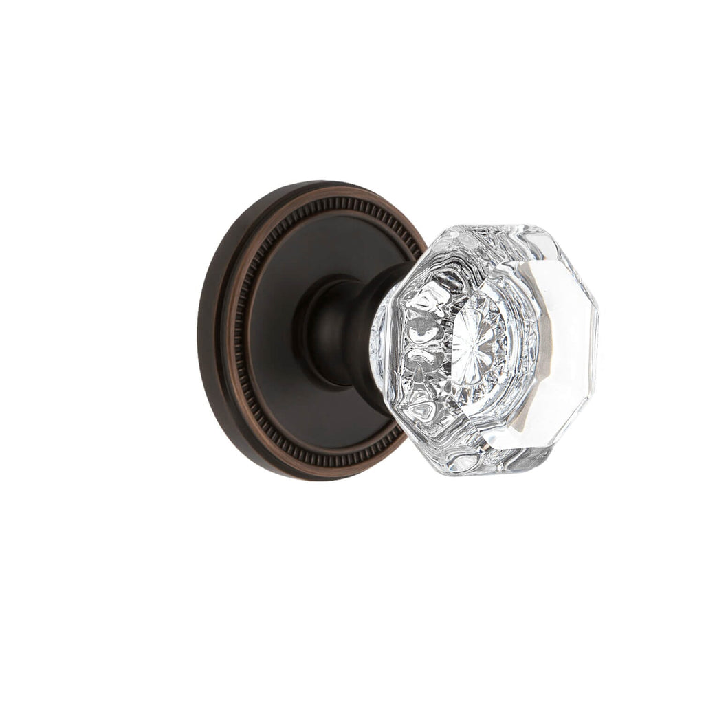 Soleil Rosette with Chambord Crystal Knob in Timeless Bronze