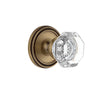Soleil Rosette with Chambord Crystal Knob in Vintage Brass