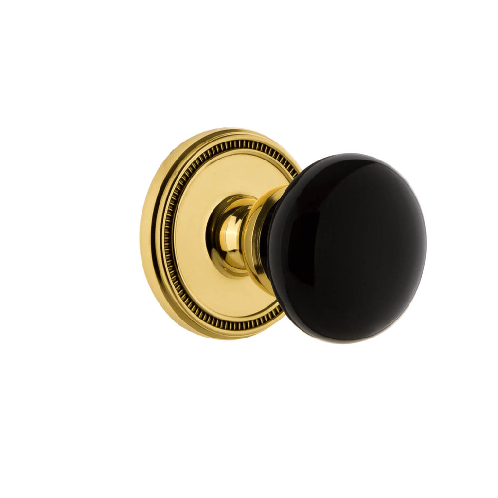 Soleil Rosette with Coventry Knob in Polished Brass