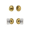 Soleil Rosette Entry Set with Baguette Clear Crystal Knob in Lifetime Brass