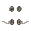 Soleil Rosette Entry Set with Bellagio Lever in Antique Pewter