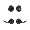 Soleil Rosette Entry Set with Bellagio Lever in Timeless Bronze