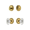 Soleil Rosette Entry Set with Biarritz Crystal Knob in Lifetime Brass