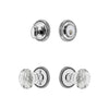 Soleil Rosette Entry Set with Brilliant Crystal Knob in Bright Chrome