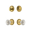 Soleil Rosette Entry Set with Brilliant Crystal Knob in Lifetime Brass
