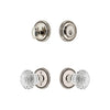 Soleil Rosette Entry Set with Brilliant Crystal Knob in Polished Nickel