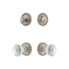 Soleil Rosette Entry Set with Brilliant Crystal Knob in Satin Nickel