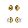 Soleil Rosette Entry Set with Bordeaux Crystal Knob in Lifetime Brass