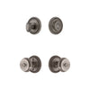 Soleil Rosette Entry Set with Bouton Knob in Antique Pewter