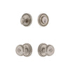 Soleil Rosette Entry Set with Bouton Knob in Satin Nickel