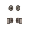Soleil Rosette Entry Set with Carre Knob in Antique Pewter