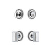 Soleil Rosette Entry Set with Carre Knob in Bright Chrome