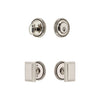 Soleil Rosette Entry Set with Carre Knob in Polished Nickel