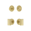 Soleil Rosette Entry Set with Carre Knob in Satin Brass