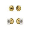 Soleil Rosette Entry Set with Carre Crystal Knob in Lifetime Brass