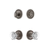 Soleil Rosette Entry Set with Chambord Crystal Knob in Antique Pewter