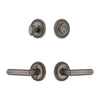 Soleil Rosette Entry Set with Carre Lever in Antique Pewter