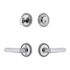 Soleil Rosette Entry Set with Carre Lever in Bright Chrome