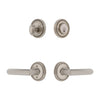 Soleil Rosette Entry Set with Carre Lever in Satin Nickel