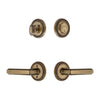 Soleil Rosette Entry Set with Carre Lever in Vintage Brass