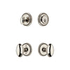 Soleil Rosette Entry Set with Eden Prairie Knob in Polished Nickel