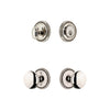 Soleil Rosette Entry Set with Fifth Avenue Knob in Polished Nickel