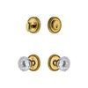 Soleil Rosette Entry Set with Fontainebleau Crystal Knob in Lifetime Brass