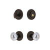 Soleil Rosette Entry Set with Fontainebleau Crystal Knob in Timeless Bronze